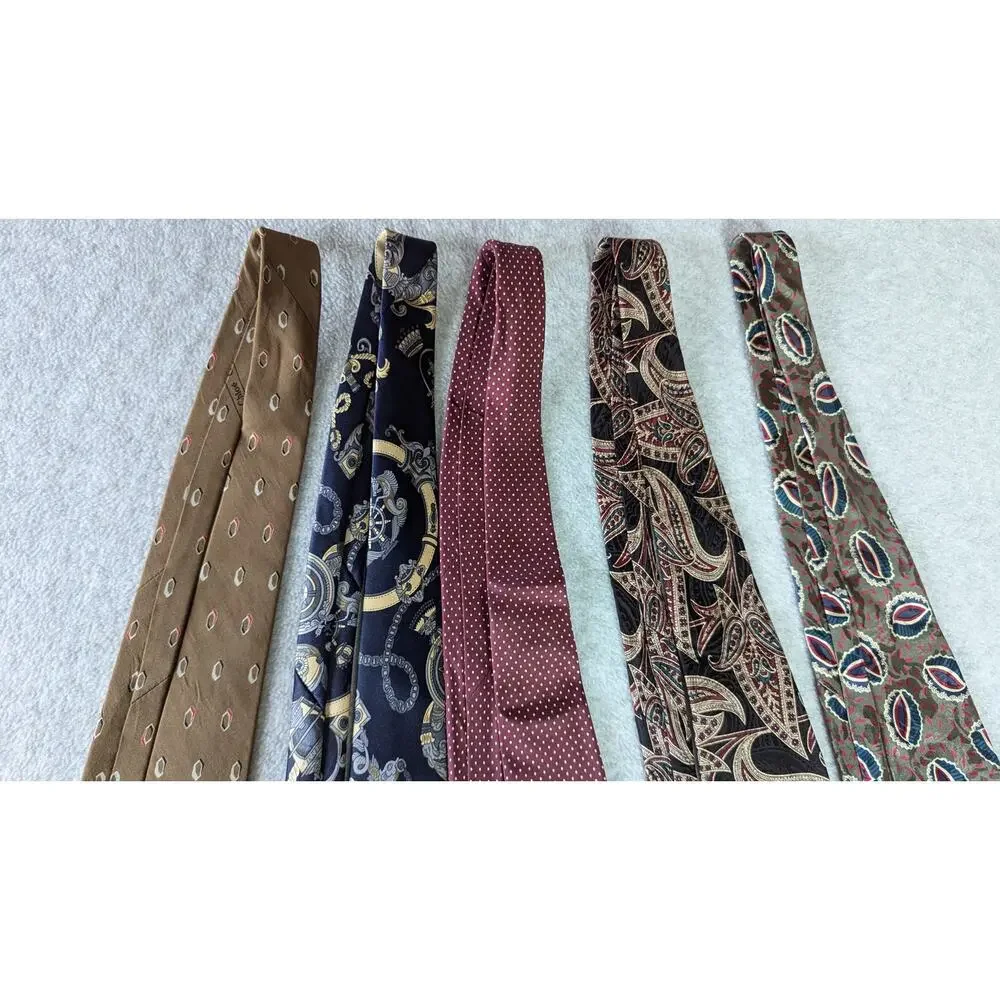 Chloe Mercedes Lanvin Liberty Oscar De La Renta Designer Neck Tie Lot of 5 Silk‎